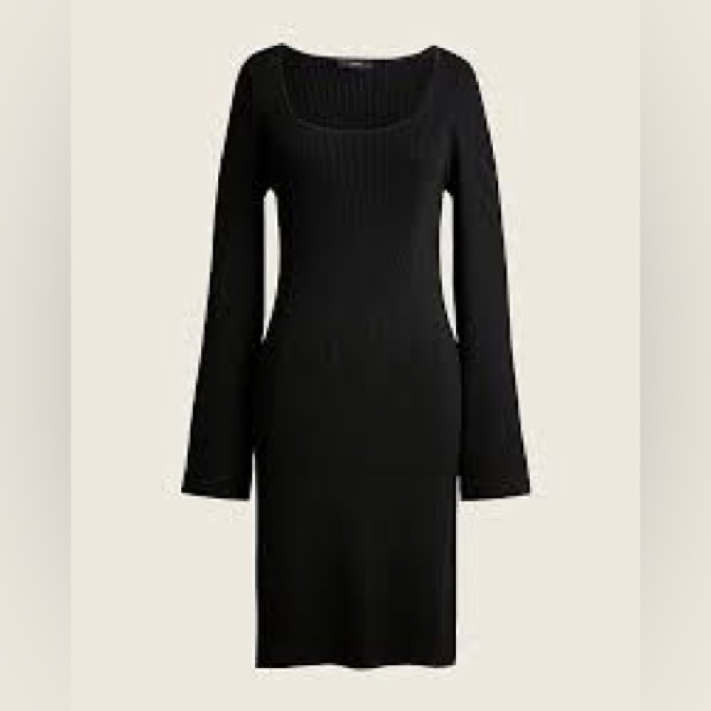 J. Crew Black Sheath Dress with Bell Sleeves